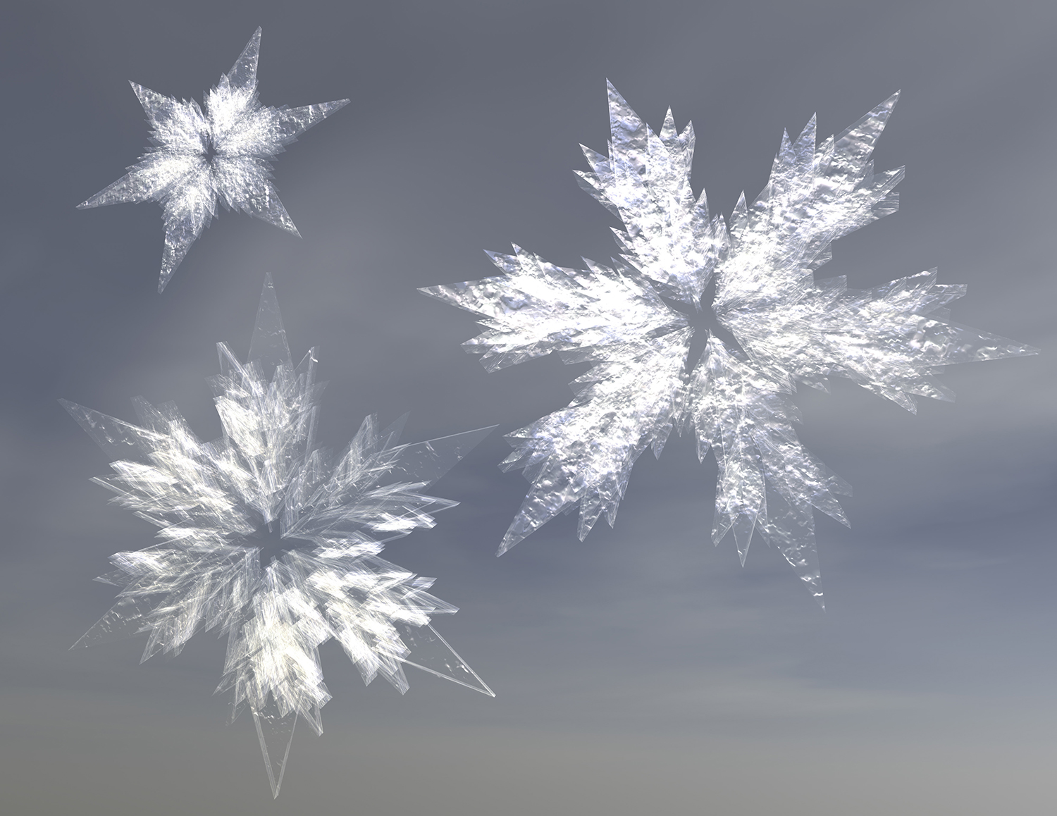digital image of snow crystals