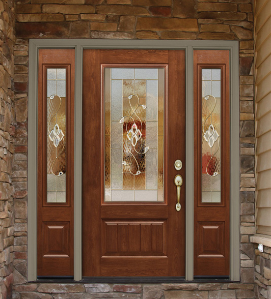 Realistic woodgrain fiberglass doors